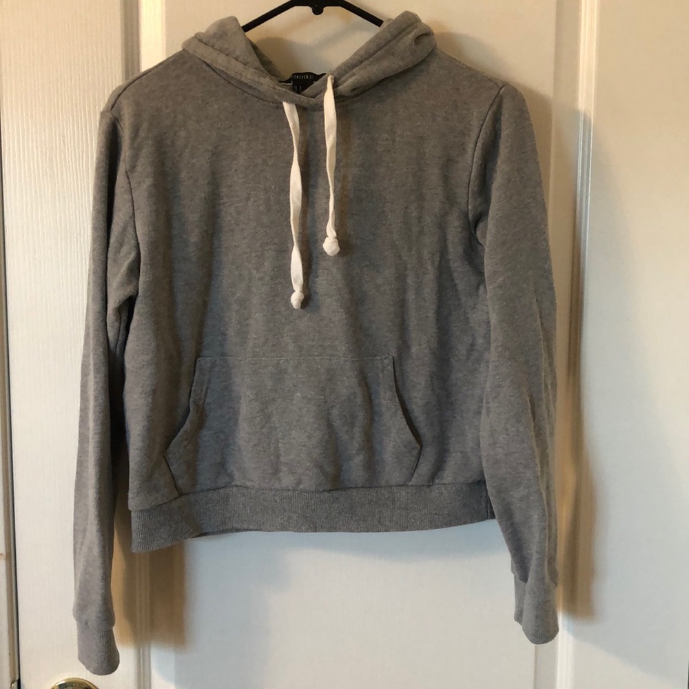 Grey cropped hoodie